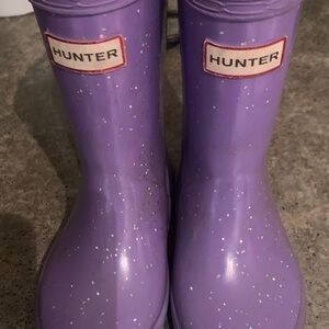 Hunter Kids Sparkly Purple Boots